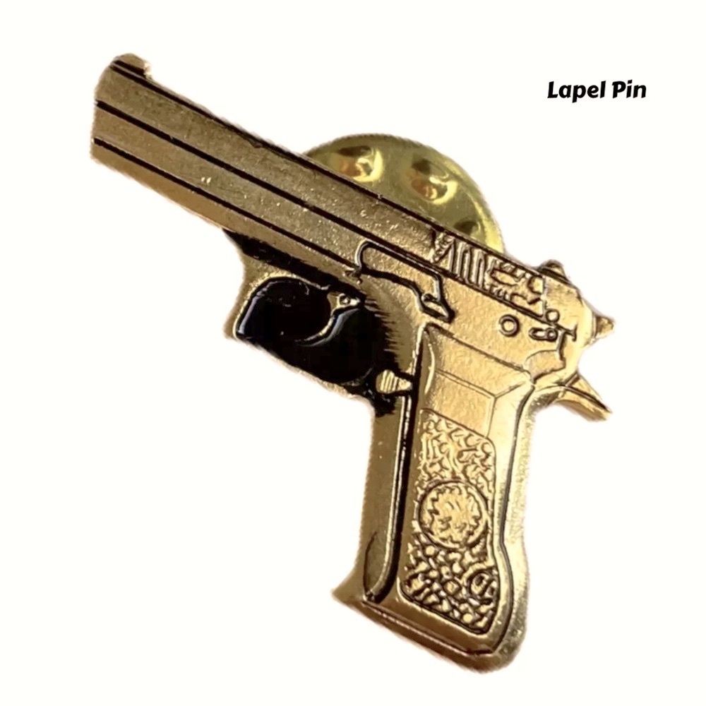 PISTOL LAPEL PIN HAT COLLAR GOLDTONE VINTAGE MADE IN TAIWAN Quantity Av…